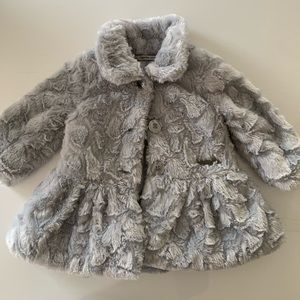 Toddler Calvin Klein faux fur coat